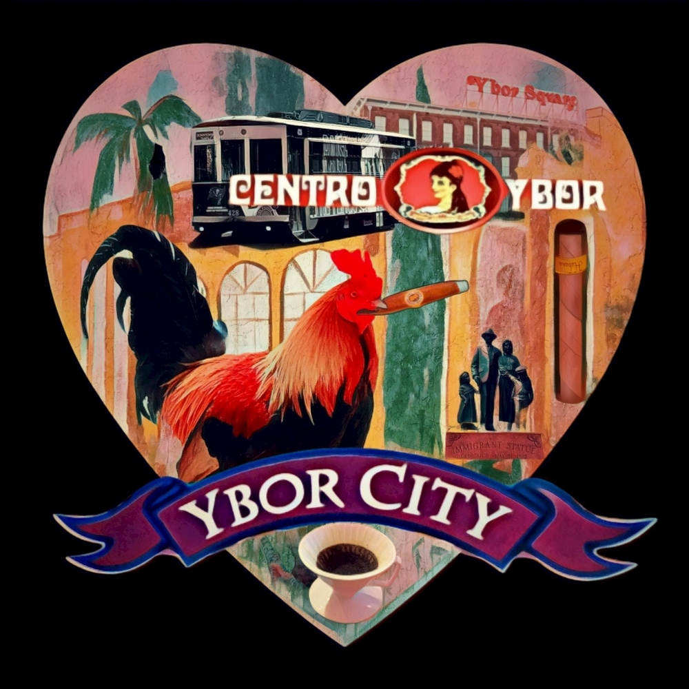 Ybor city 8x10 black canvas original artwork
